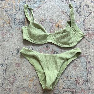 Monday Swimwear Green Bikini Set